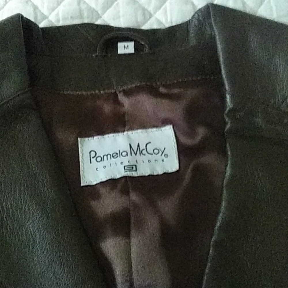 Pamela McCoy brown leather jacket